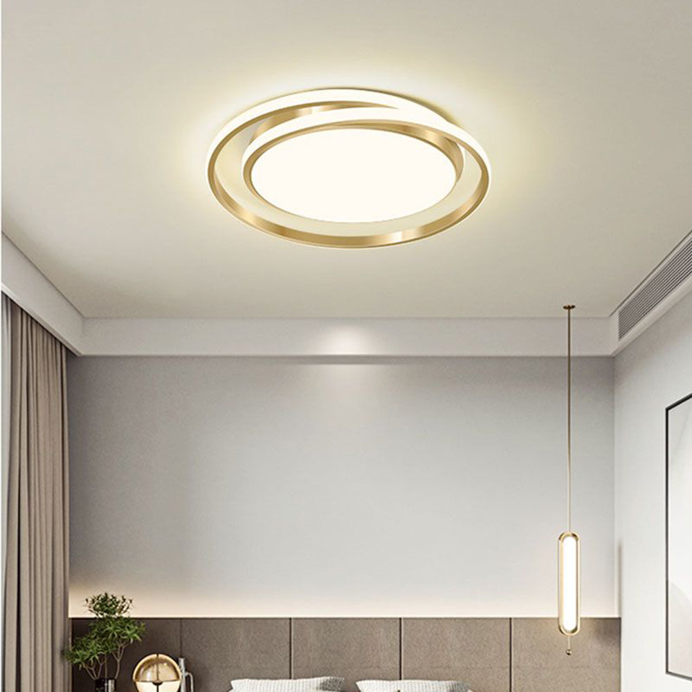 Ronde plafondlamp met geïntegreerde LED-verlichting ijzer acryl voor woonkamer slaapkamer eetkamer modern | Sulvida