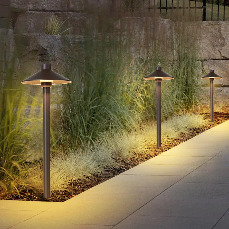 Metalen Sokkellamp met Parapluscherm voor Tuin en Oprit IP65 Waterdicht Buitenverlichting LED Tuinlamp | Sulvida