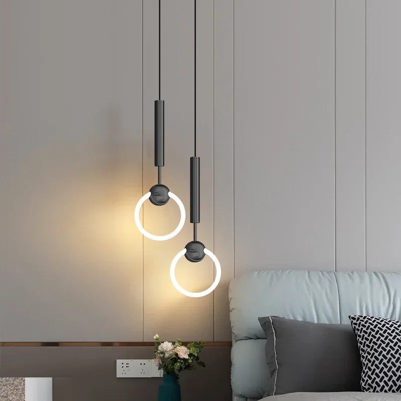 Ringvormige Hanglamp Aluminium LED Goud Zwart Eetkamer Woonkamer Moderne Verlichting Dimbaar Design Sfeerverlichting | Sulvida