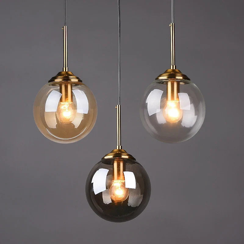 Glazen Hanglamp Scandinavisch Design Metalen Frame E27 Slaapkamer Woonkamer Studeerkamer Hotelsuite Eetkamer | Sulvida
