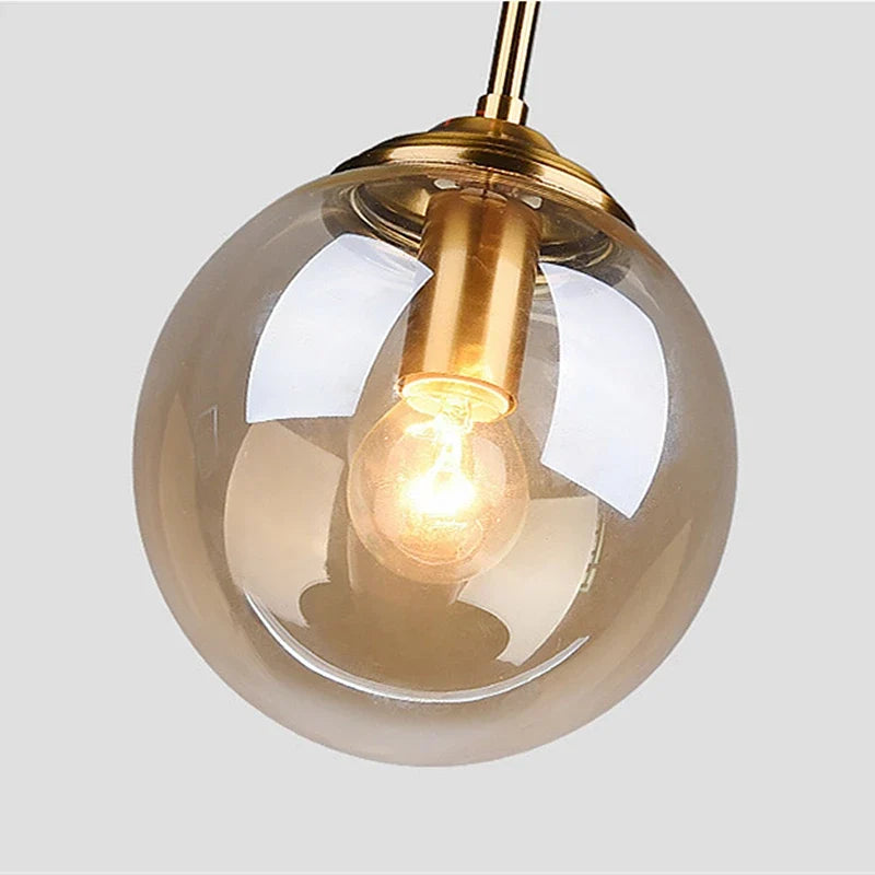 Glazen Hanglamp Scandinavisch Design Metalen Frame E27 Slaapkamer Woonkamer Studeerkamer Hotelsuite Eetkamer | Sulvida