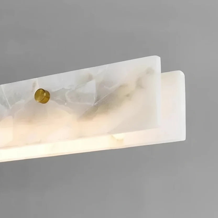 Lineaire Kroonluchter Albast Natuursteen Metaal Dimbaar LED Verlichting Eetkamer Keukeneiland Luxe Design | Sulvida