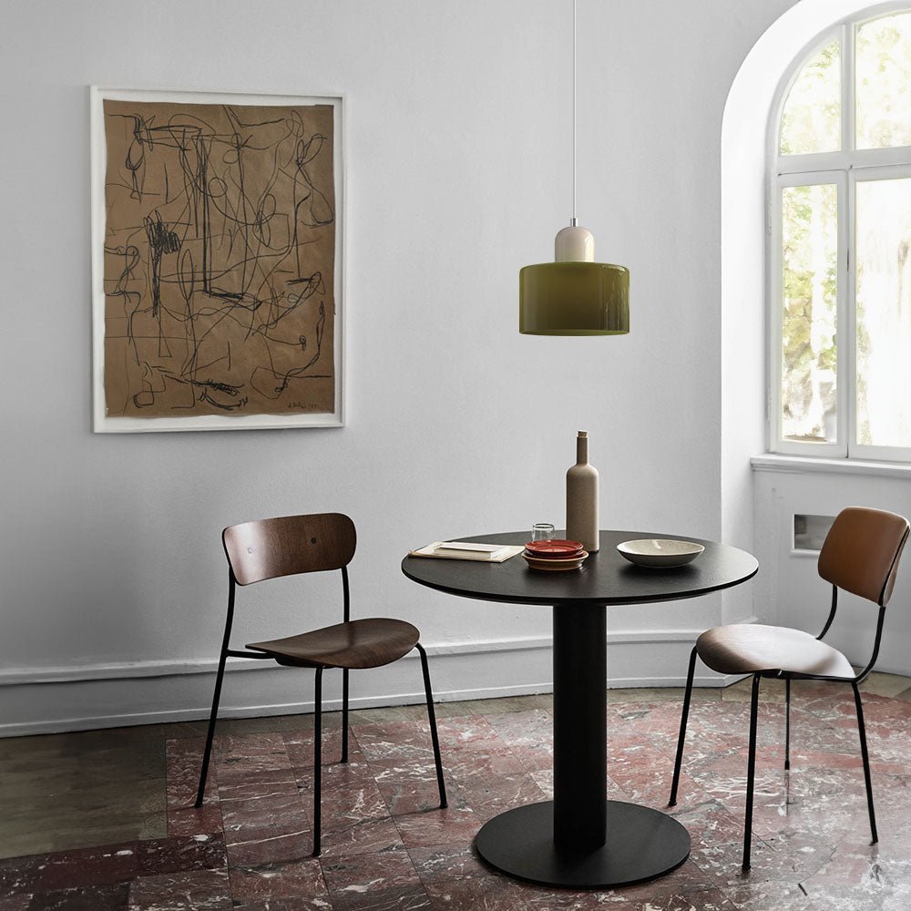Glazen Hanglamp Bauhaus Design Goudkleurig Metaal E27 Fitting Eetkamer Woonkamer Verstelbaar Moderne Verlichting | Sulvida