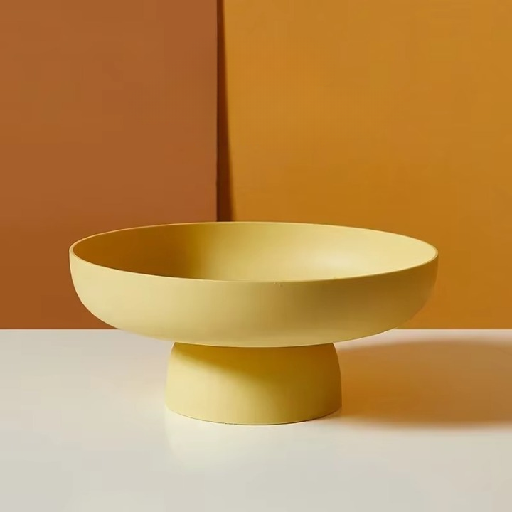 Fruitschaal met deksel 26 cm modern design kunststof groen wit geel roze praktische keukenopslag bewaardoos | Sulvida