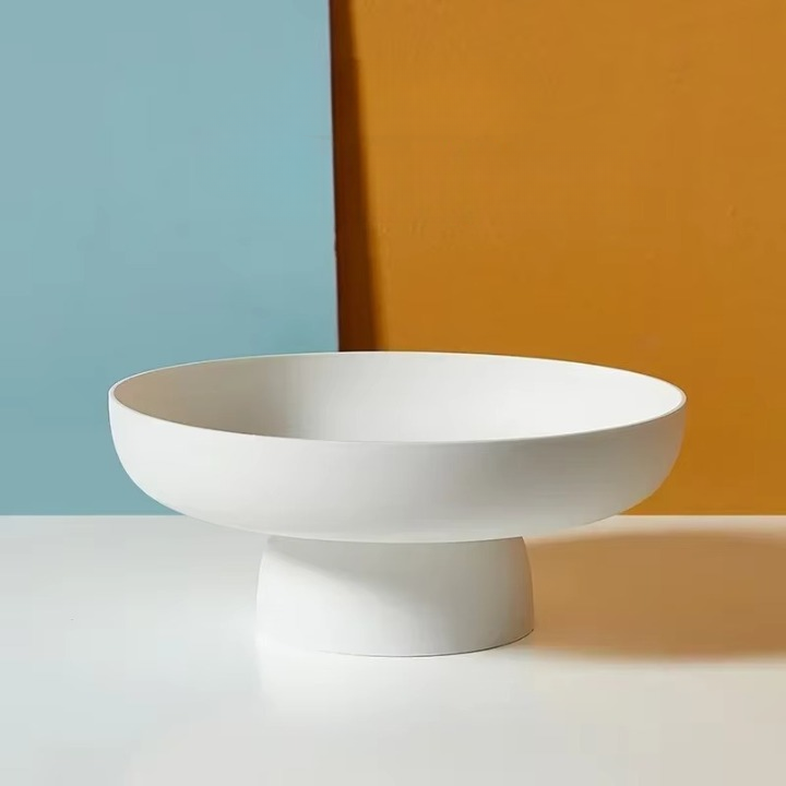 Fruitschaal met deksel 26 cm modern design kunststof groen wit geel roze praktische keukenopslag bewaardoos | Sulvida