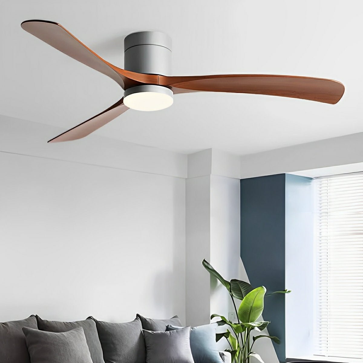 Plafondventilator met LED-verlichting – stil, 6 snelheden, omkeerbaar, energiezuinig | Sulvida