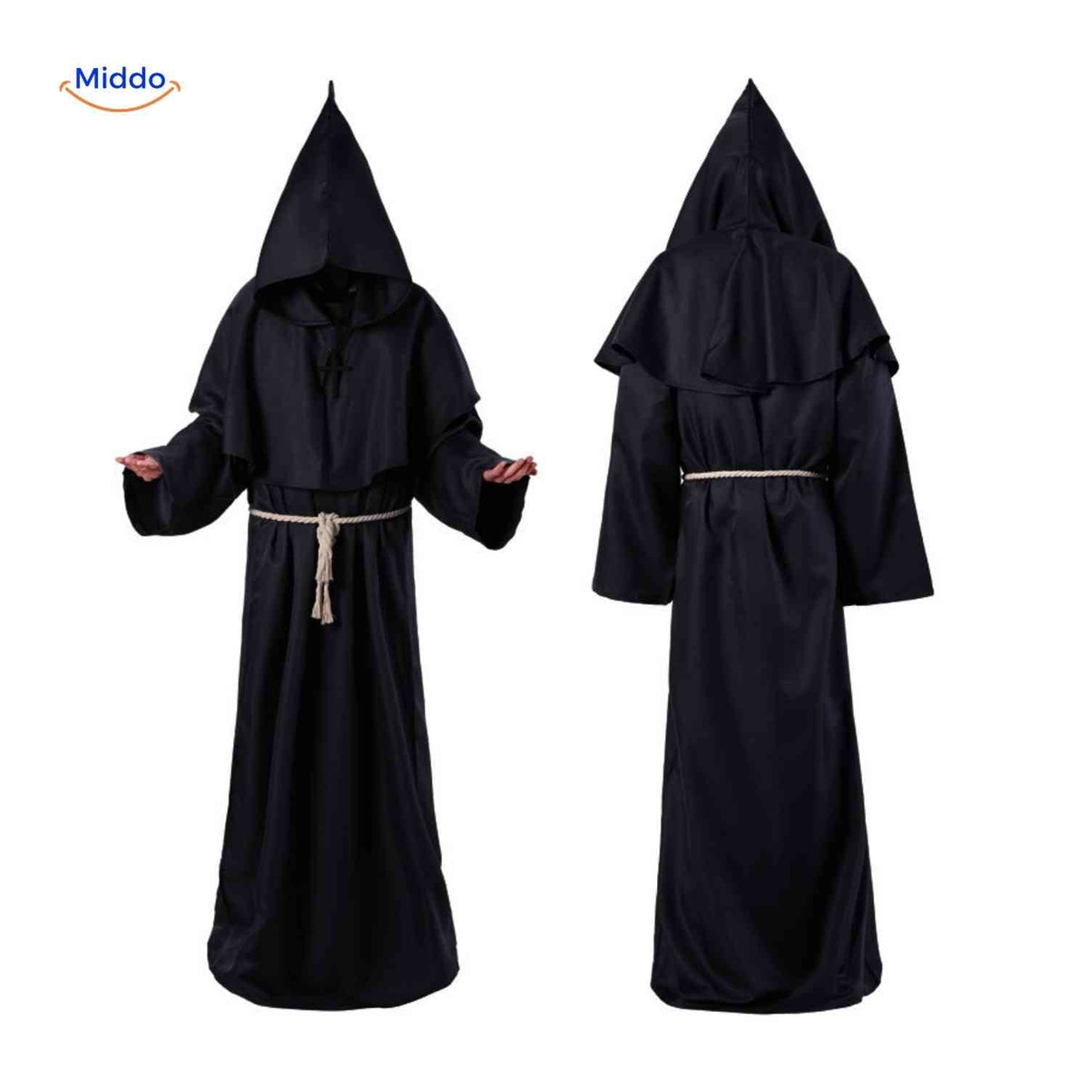 Middeleeuws Monniken Kostuum Halloween Verkleedkleding met Capuchon Volwassenen Carnaval Feest Outfit | Sulvida