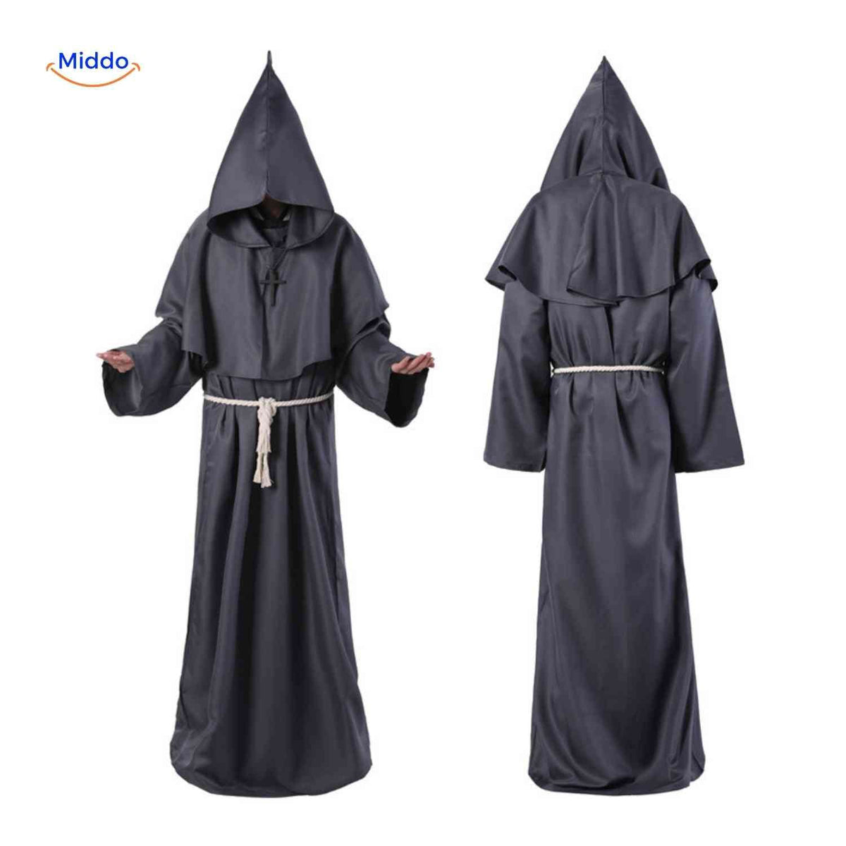 Middeleeuws Monniken Kostuum Halloween Verkleedkleding met Capuchon Volwassenen Carnaval Feest Outfit | Sulvida
