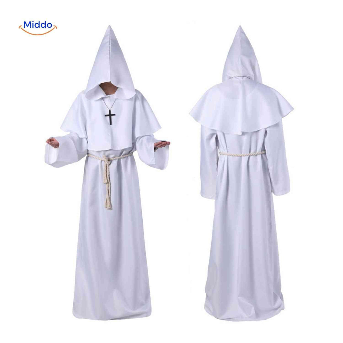 Middeleeuws Monniken Kostuum Halloween Verkleedkleding met Capuchon Volwassenen Carnaval Feest Outfit | Sulvida