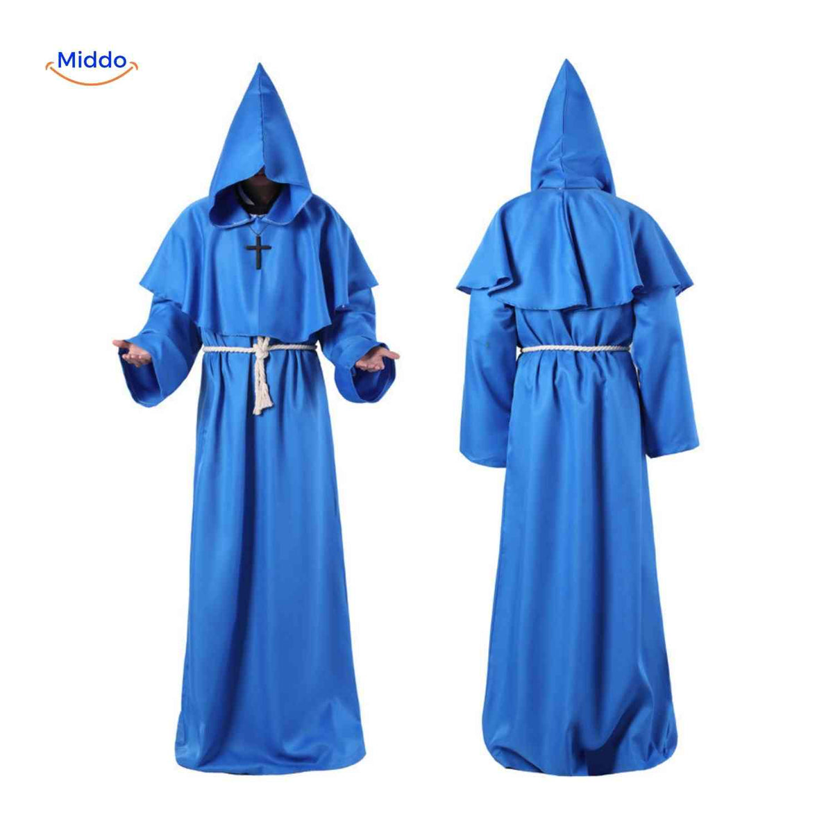 Middeleeuws Monniken Kostuum Halloween Verkleedkleding met Capuchon Volwassenen Carnaval Feest Outfit | Sulvida