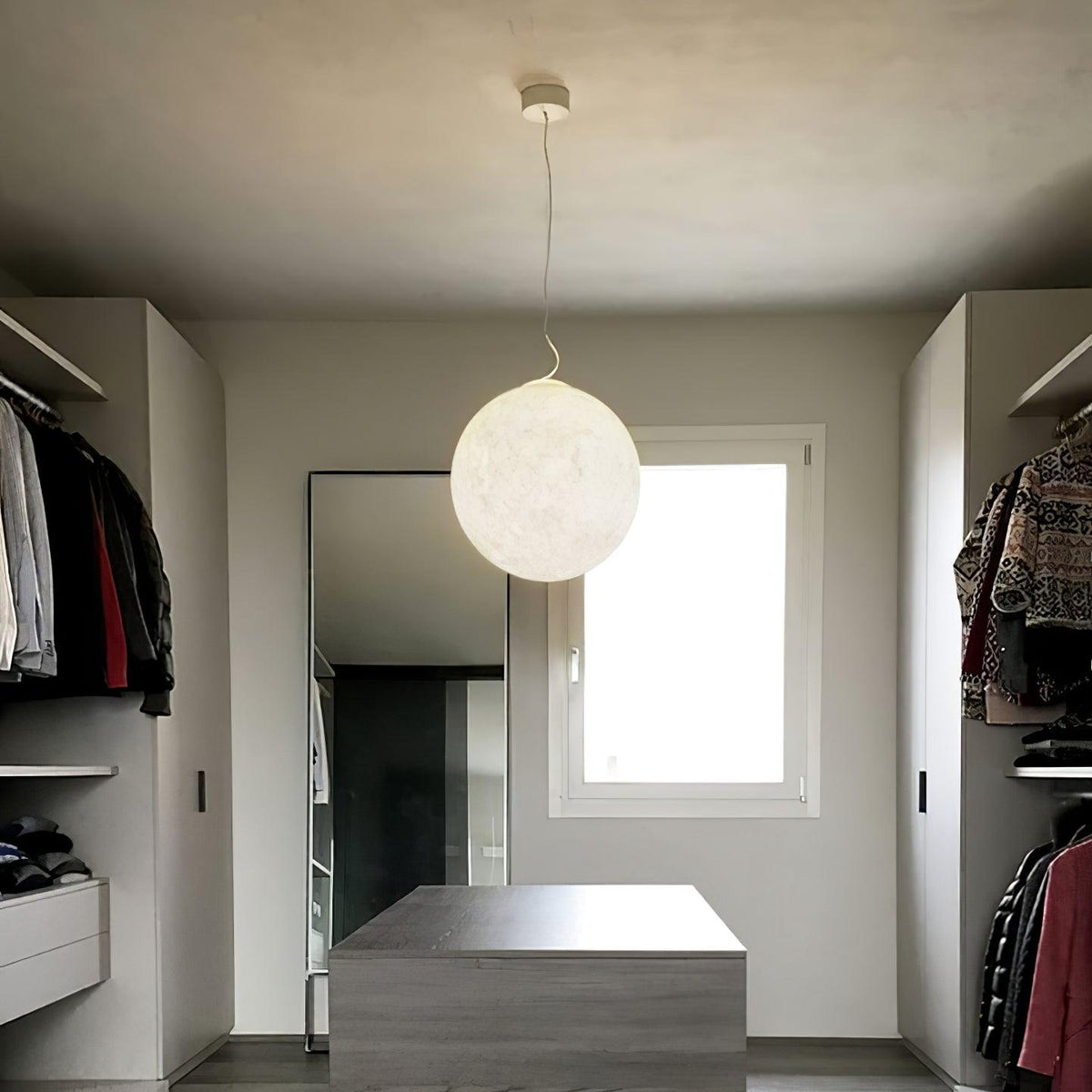 Hanglamp Bol Wit Modern Design FRP Glasvezel Woonkamer Eetkamer Slaapkamer Hal Horeca Interieur Verlichting LED E27 | Sulvida