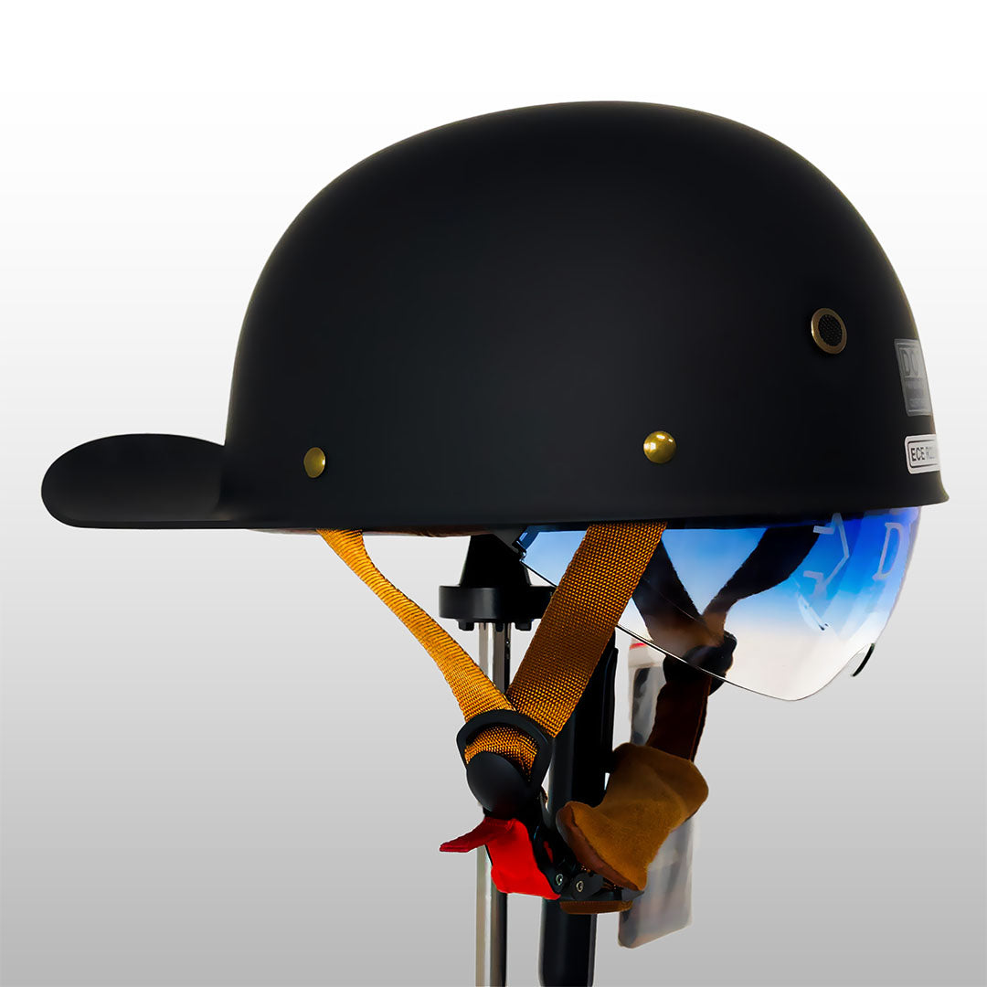 Half Motorhelm Baseball Cap Stijl met Gouden Vleugels Design Vintage Look ABS Schaal Beschermhelm voor Motor Scooter Chopper Cruiser M L XL 2XL | Sulvida