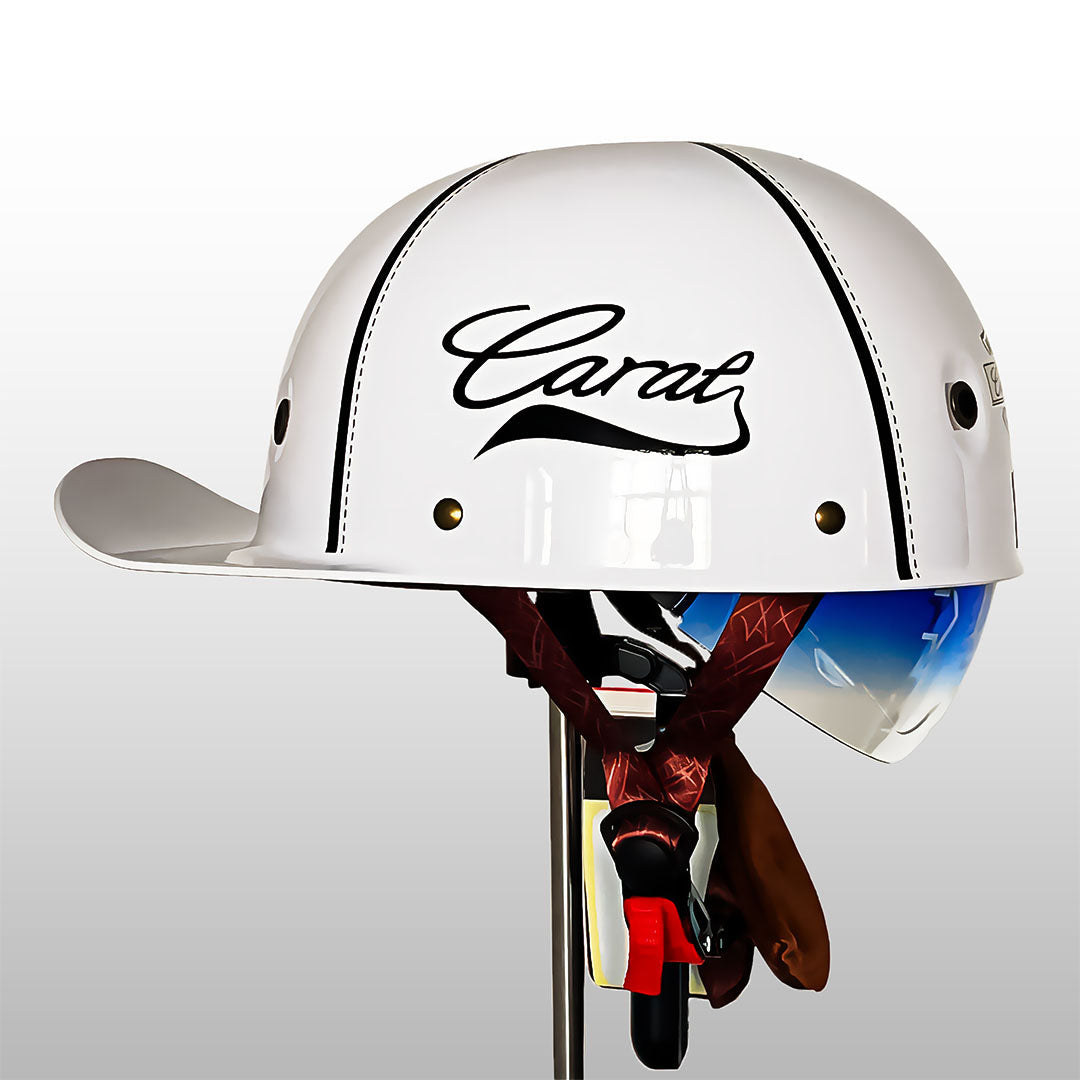 Half Motorhelm Baseball Cap Stijl met Gouden Vleugels Design Vintage Look ABS Schaal Beschermhelm voor Motor Scooter Chopper Cruiser M L XL 2XL | Sulvida