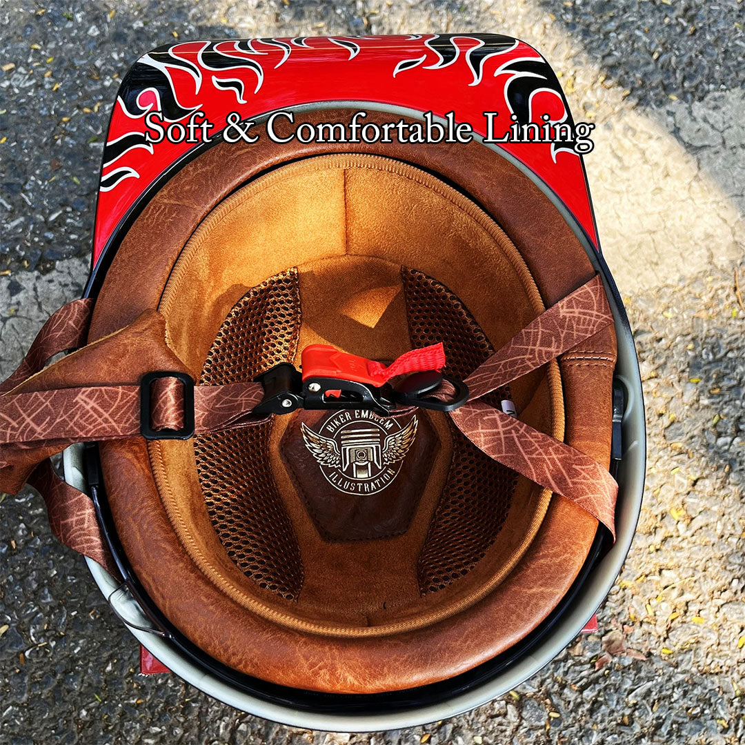 Half Motorhelm Baseball Cap Stijl met Gouden Vleugels Design Vintage Look ABS Schaal Beschermhelm voor Motor Scooter Chopper Cruiser M L XL 2XL | Sulvida