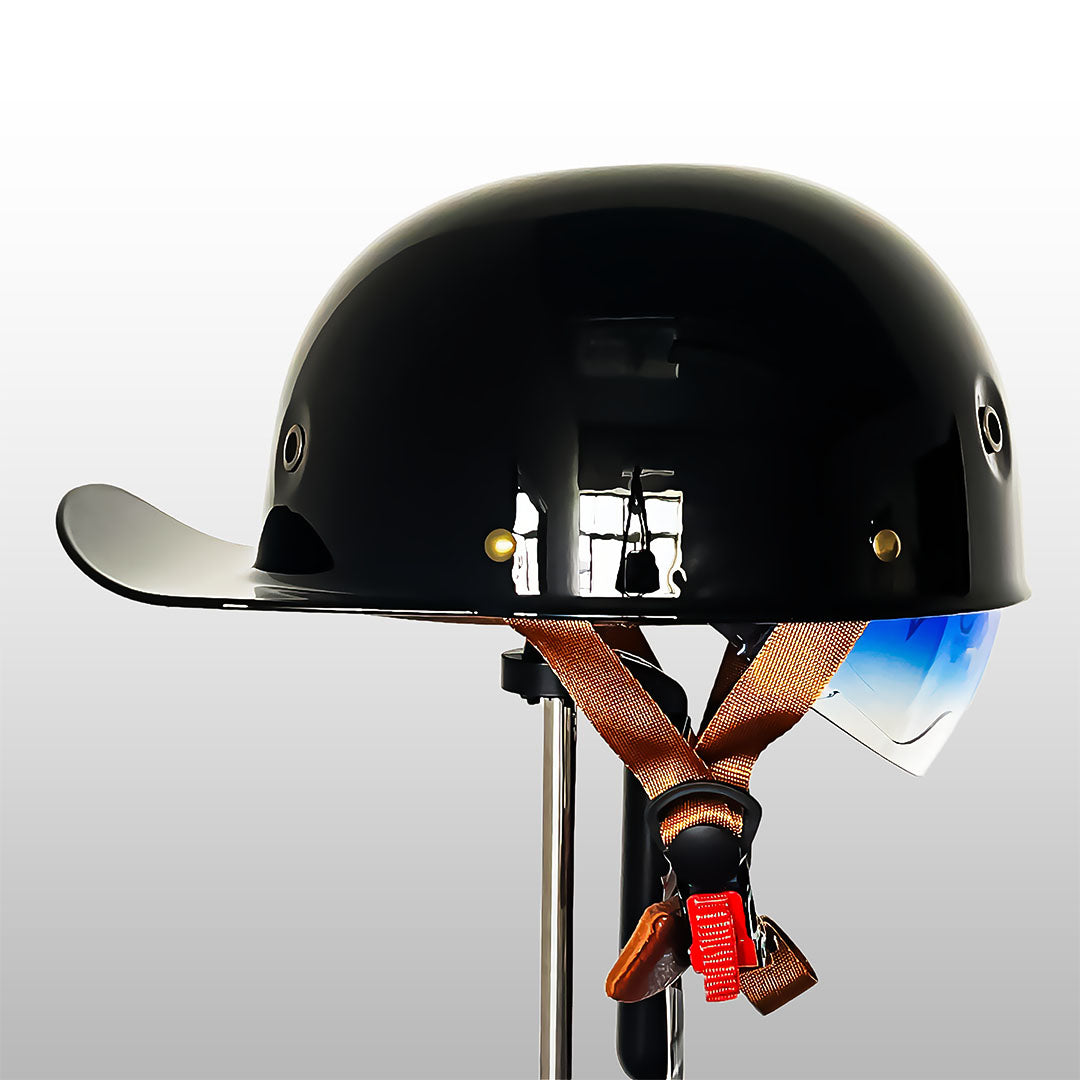 Half Motorhelm Baseball Cap Stijl met Gouden Vleugels Design Vintage Look ABS Schaal Beschermhelm voor Motor Scooter Chopper Cruiser M L XL 2XL | Sulvida