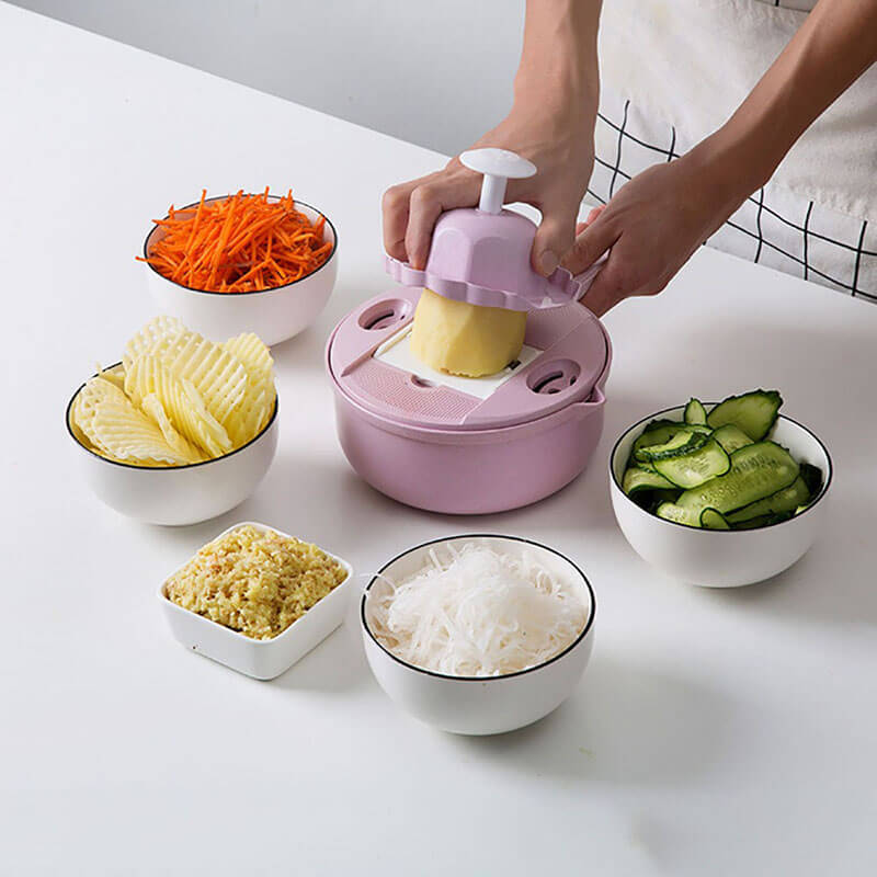 Coupe-légumes 12-en-1, ustensile de cuisine multifonction avec râpe et mandoline pour couper les légumes et les fruits | Sulvida