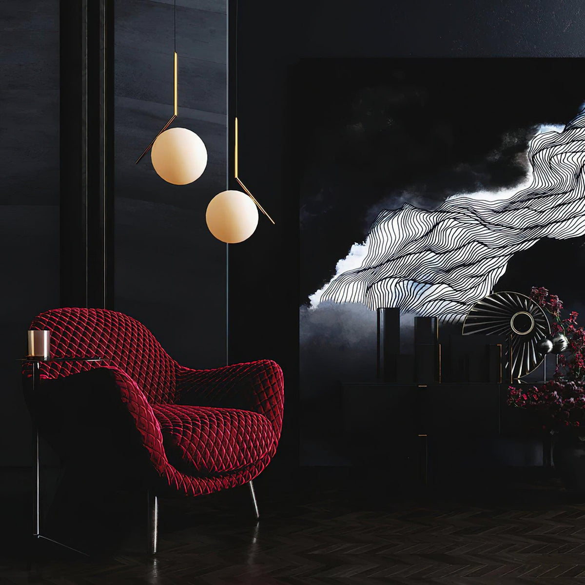 Glazen Hanglamp met Messing Afwerking Elegante Eetkamer en Woonkamer Pendel Verlichting E27 Fitting Design | Sulvida