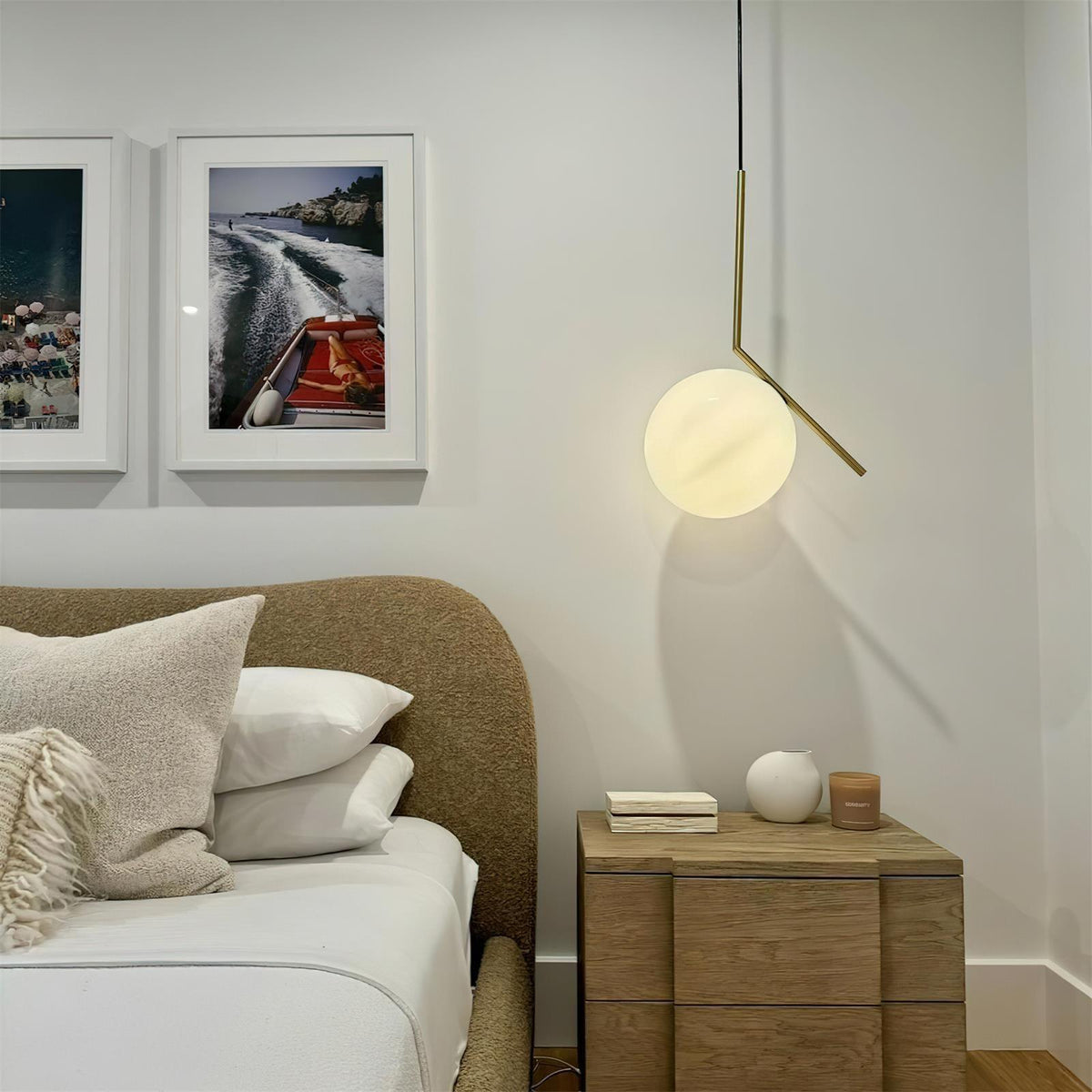 Glazen Hanglamp met Messing Afwerking Elegante Eetkamer en Woonkamer Pendel Verlichting E27 Fitting Design | Sulvida