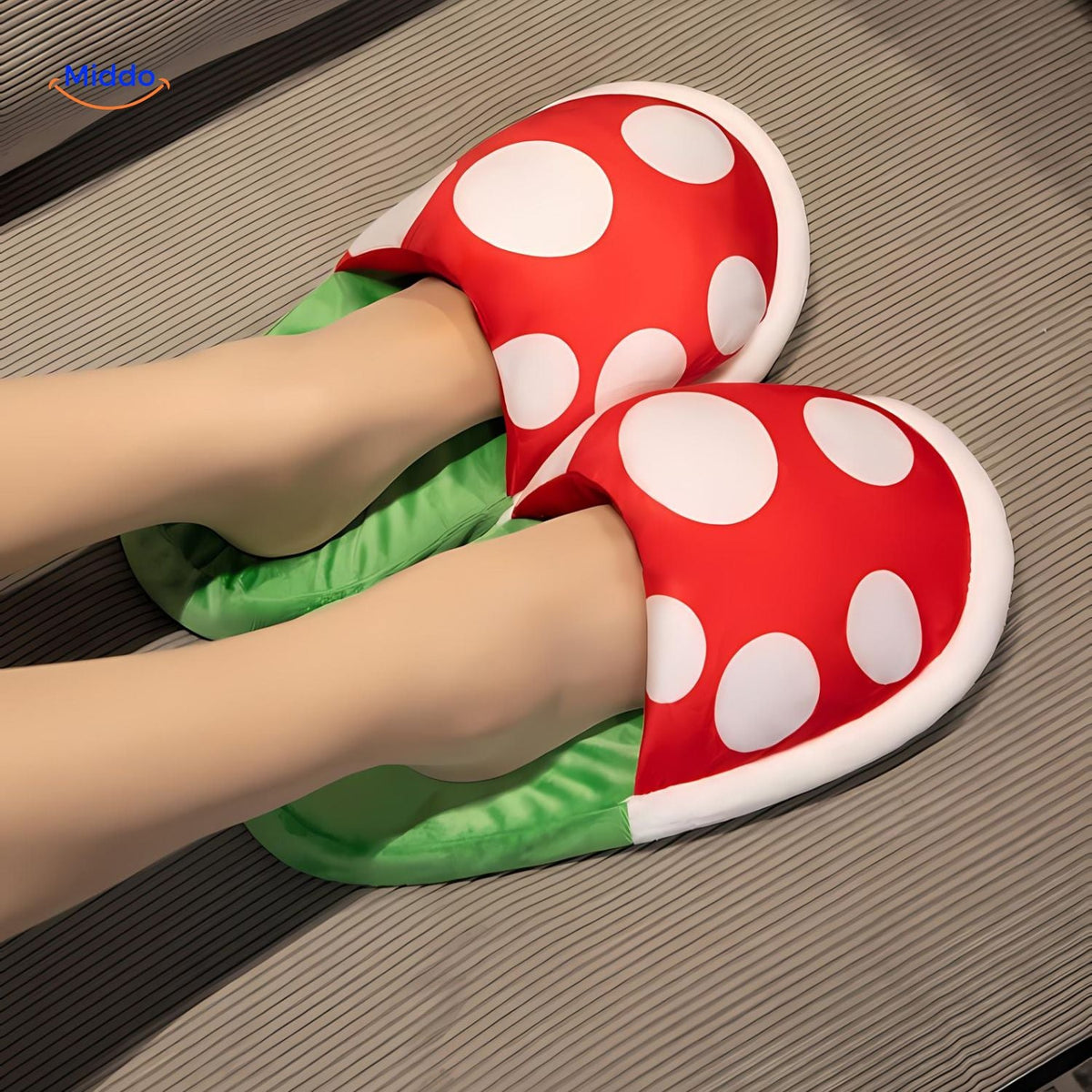 Warme katoenen paddenstoelsloffen uniek ontwerp binnen animé gamefans comfort pantoffels huis slippers | Sulvida