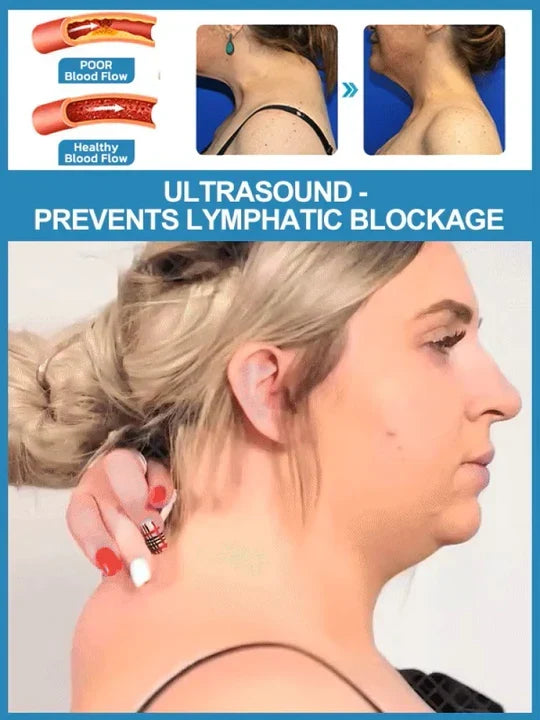 Ultrasoon Lymfedrainage Nekmassageapparaat | Draadloos Ontspanning- & Vormingsapparaat | Stimuleert Lymfeafvoer Spierherstel Doorbloeding | Sulvida