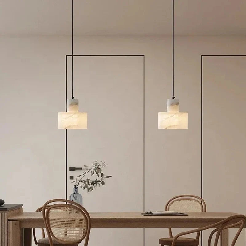 Hanglamp Albast Steen Rond Natuurlijk Licht Woonkamer Slaapkamer Eetkamer Warm Modern Design Sfeerverlichting | Sulvida