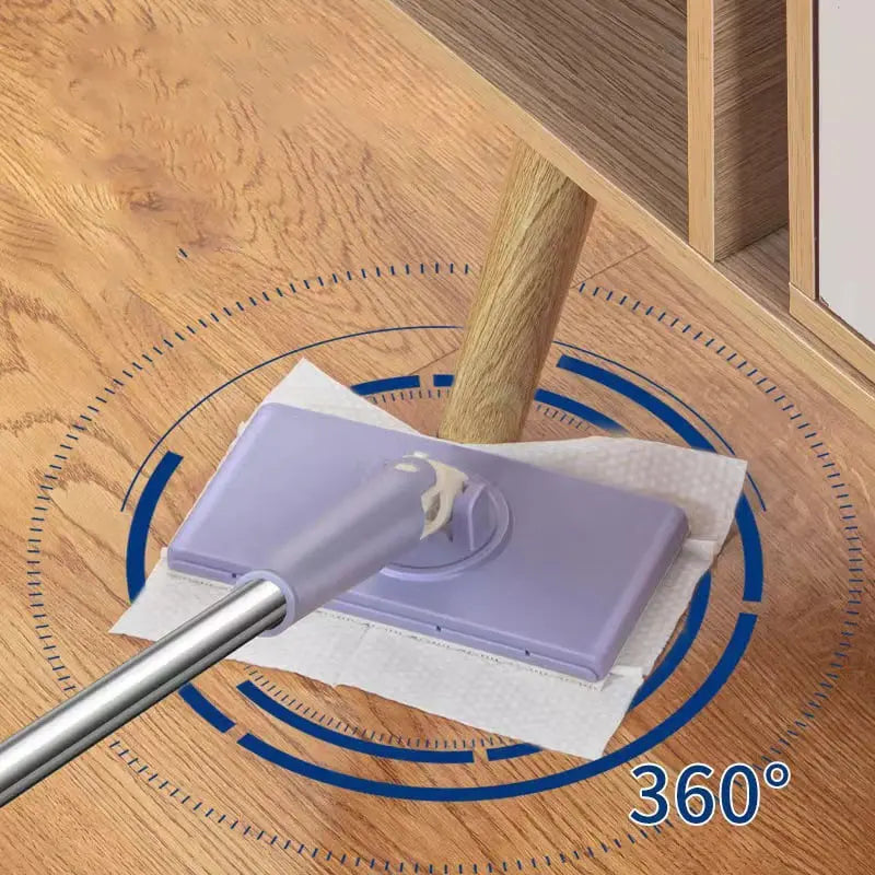 Compacte 360° Dweilsteel met Drukknop – Handig Schoonmaaksysteem voor Woonkamer Keuken Badkamer Laminaat | Sulvida