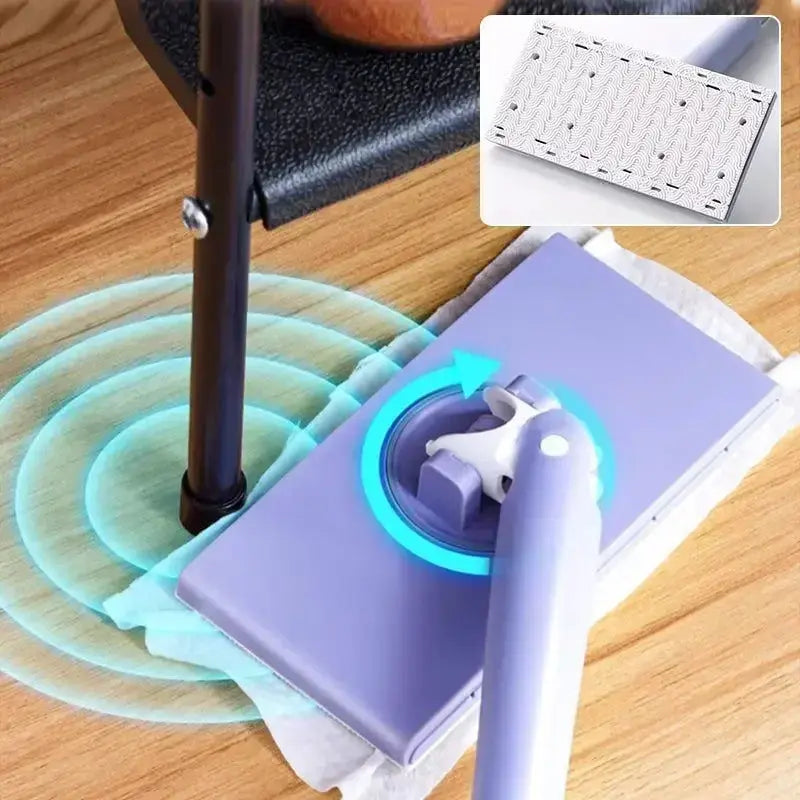 Compacte 360° Dweilsteel met Drukknop – Handig Schoonmaaksysteem voor Woonkamer Keuken Badkamer Laminaat | Sulvida