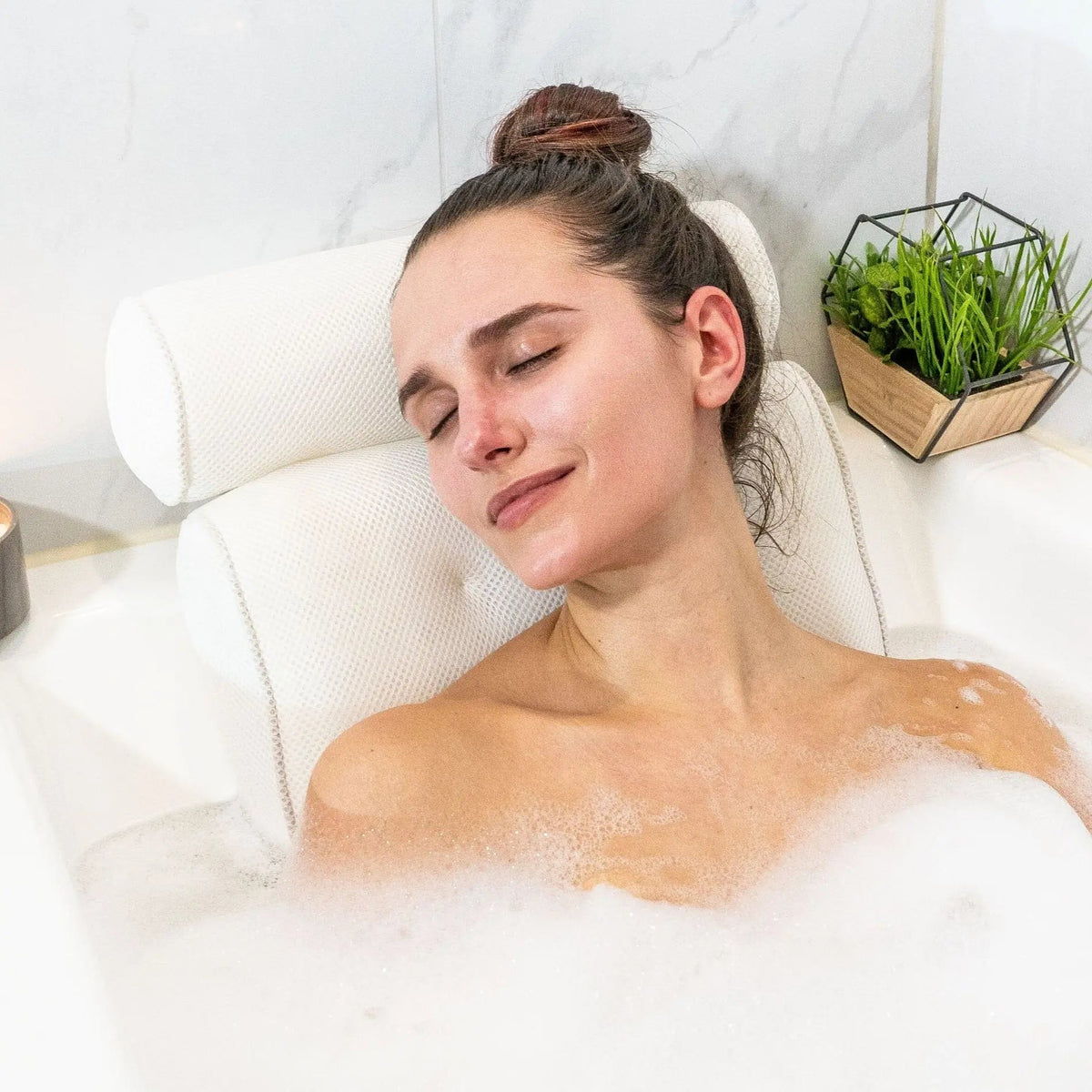 Badkussen met Zuignappen voor Bad en Bubbelbad Comfortabele Neksteun Antislip Badaccessoire Relaxatie Wellness | Sulvida