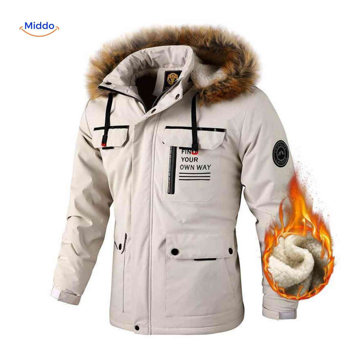 Waterdichte Herenparka met Capuchon en Bontkraag – Zwart Groen Beige – Winterjas Heren 4-in-1 Outdoor | Sulvida