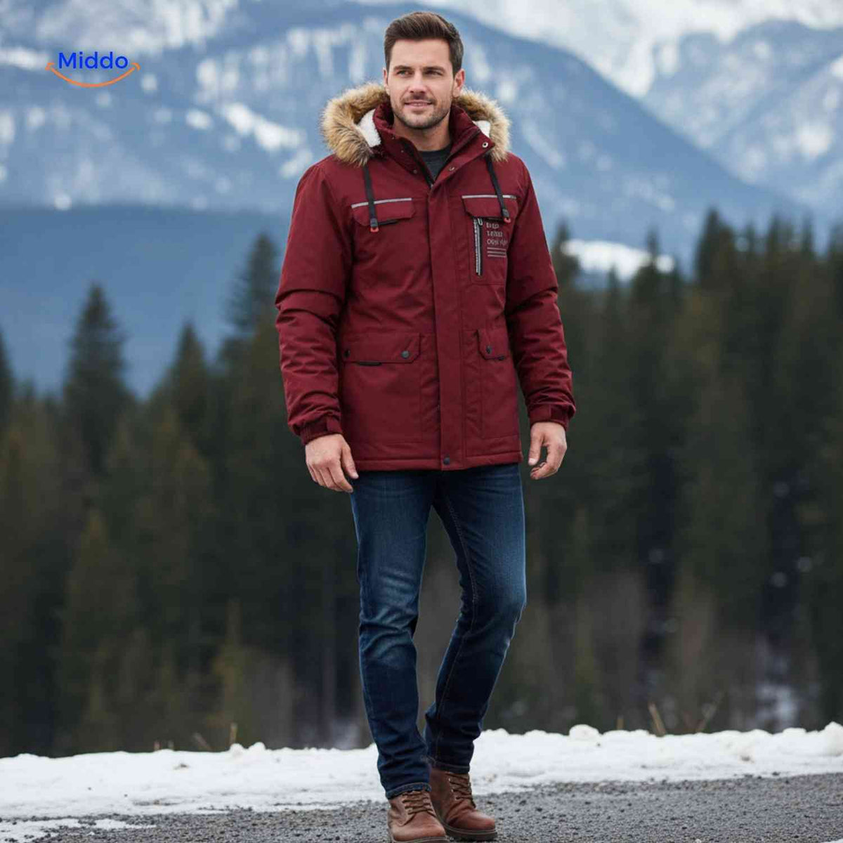 Waterdichte Herenparka met Capuchon en Bontkraag – Zwart Groen Beige – Winterjas Heren 4-in-1 Outdoor | Sulvida