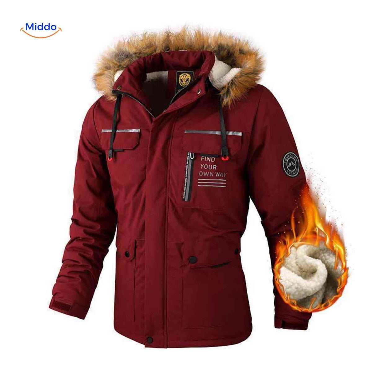 Waterdichte Herenparka met Capuchon en Bontkraag – Zwart Groen Beige – Winterjas Heren 4-in-1 Outdoor | Sulvida