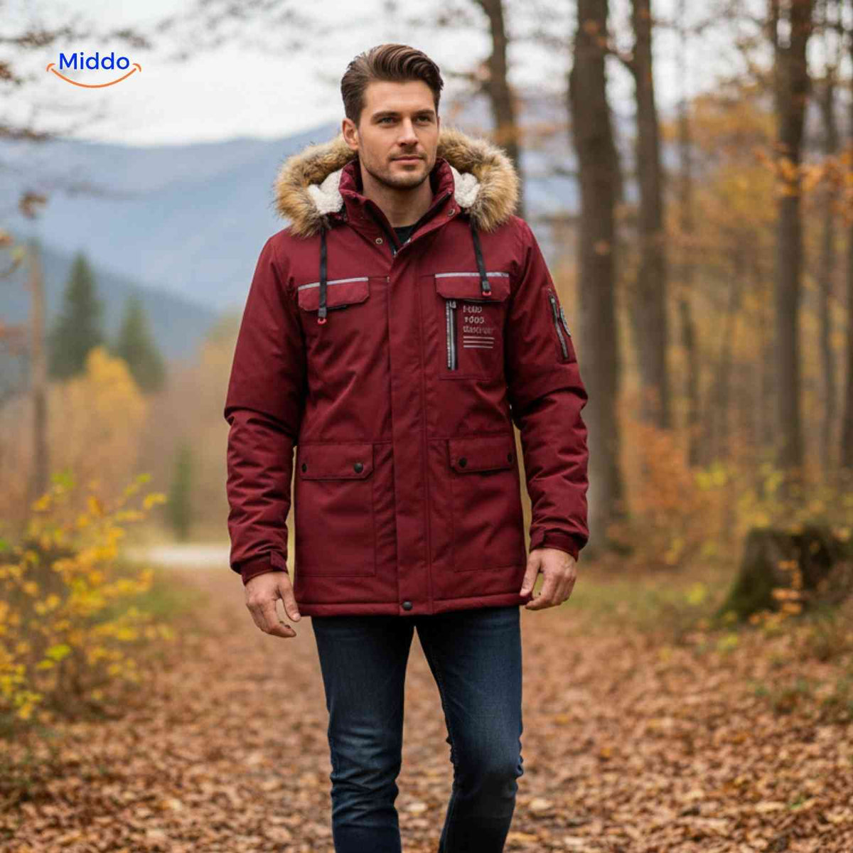 Waterdichte Herenparka met Capuchon en Bontkraag – Zwart Groen Beige – Winterjas Heren 4-in-1 Outdoor | Sulvida