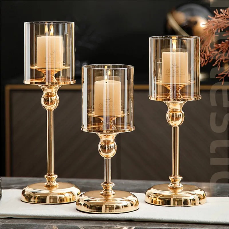 Kandelaar Scandinavisch Design Tafel Decoratie Metaal Goud Zilver 26-36 cm Kerst Sfeer Woonkamer Interieur | Sulvida