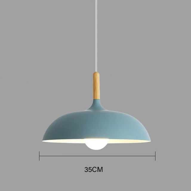 Scandinavische plafondlamp eikenhout E27 in meerdere kleuren ideaal voor woonkamer slaapkamer en hal | Sulvida