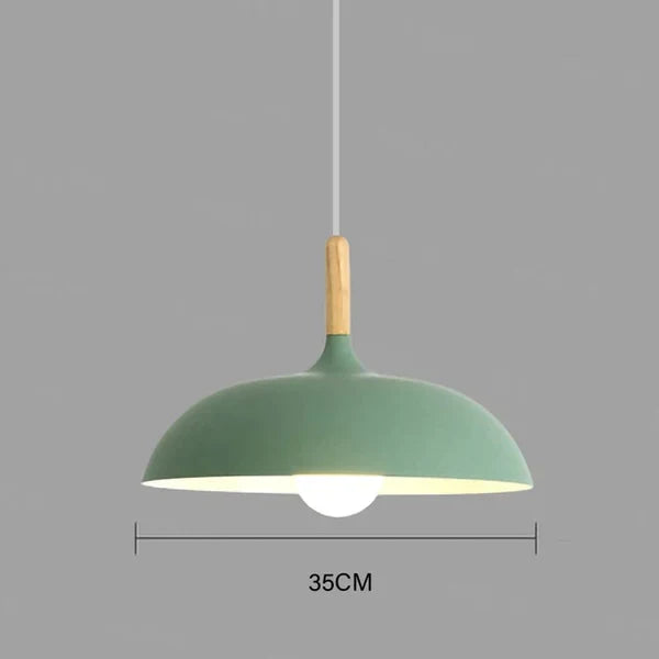 Eiken Plafondlamp Scandinavisch Design Rond 35cm E27 Fitting Hangende Verlichting Woonkamer Slaapkamer Modern | Sulvida