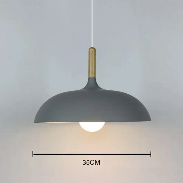 Eiken Plafondlamp Scandinavisch Design Rond 35cm E27 Fitting Hangende Verlichting Woonkamer Slaapkamer Modern | Sulvida