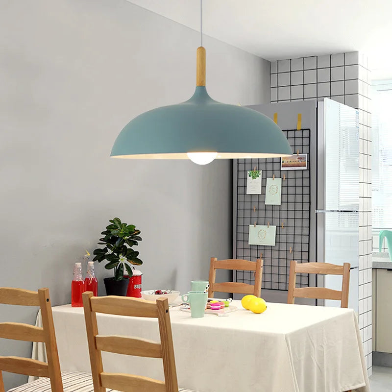 Scandinavische plafondlamp eikenhout E27 in meerdere kleuren ideaal voor woonkamer slaapkamer en hal | Sulvida