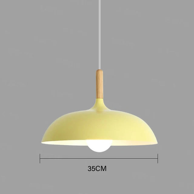Scandinavische plafondlamp eikenhout E27 in meerdere kleuren ideaal voor woonkamer slaapkamer en hal | Sulvida