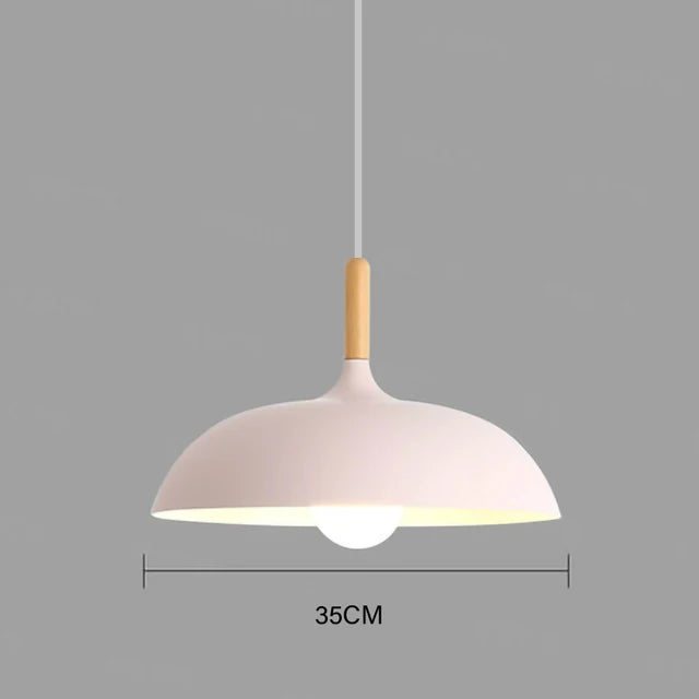 Scandinavische plafondlamp eikenhout E27 in meerdere kleuren ideaal voor woonkamer slaapkamer en hal | Sulvida