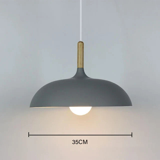 Scandinavische plafondlamp eikenhout E27 in meerdere kleuren ideaal voor woonkamer slaapkamer en hal | Sulvida