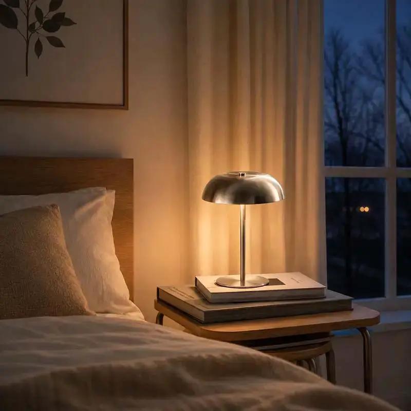 Dimbare oplaadbare tafellamp met touch-bediening, draadloos verstelbaar in hoogte voor sfeervolle verlichting | Sulvida
