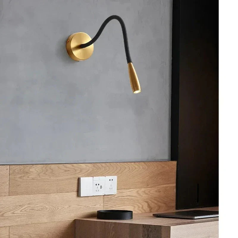Verstelbare wandlamp met flexibele arm mat zwart LED leeslamp wandverlichting dimbaar interieurverlichting | Sulvida