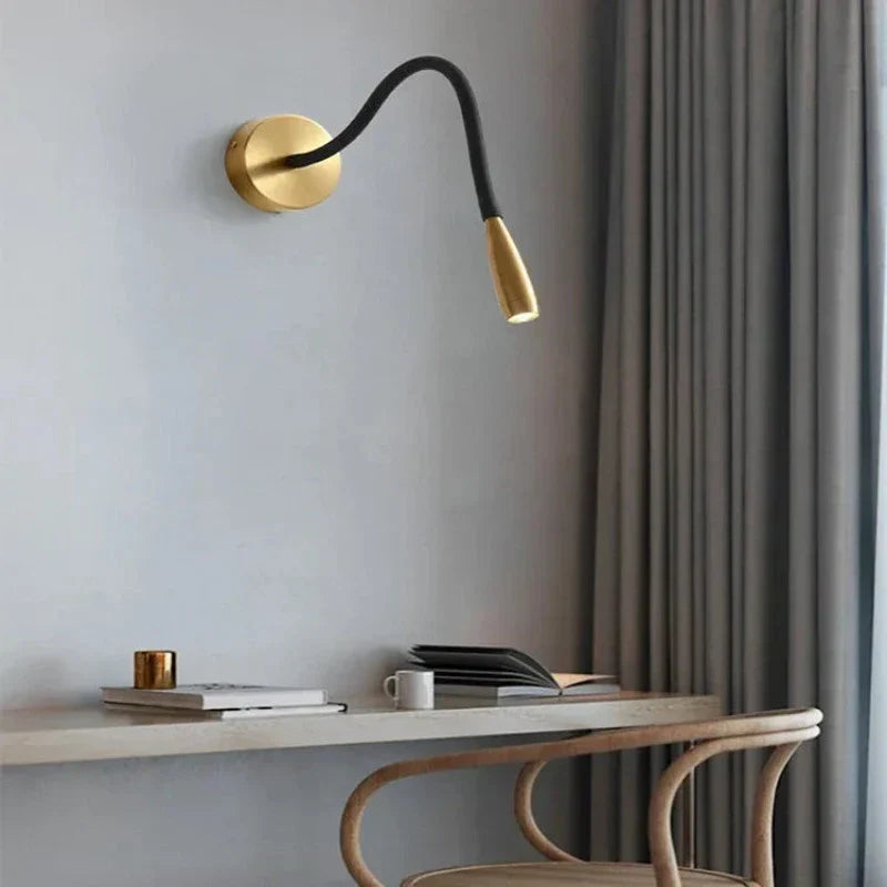 Verstelbare wandlamp met flexibele arm mat zwart LED leeslamp wandverlichting dimbaar interieurverlichting | Sulvida