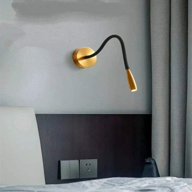 Verstelbare wandlamp met flexibele arm mat zwart LED leeslamp wandverlichting dimbaar interieurverlichting | Sulvida