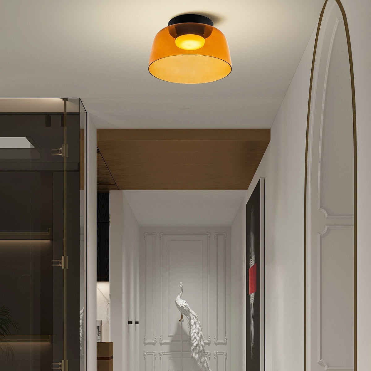 Glazen Plafondlamp Gelaagd Design Meerdere Formaten Warm Wit LED Licht Eetkamer Woonkamer Keuken Slaapkamer | Sulvida