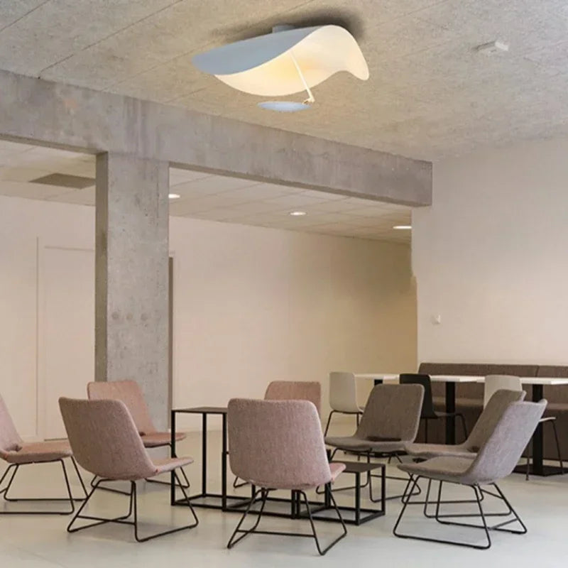 Plafondlamp met golvend metalen scherm LED verlichting warm of koud licht voor woonkamer slaapkamer foyer | Sulvida