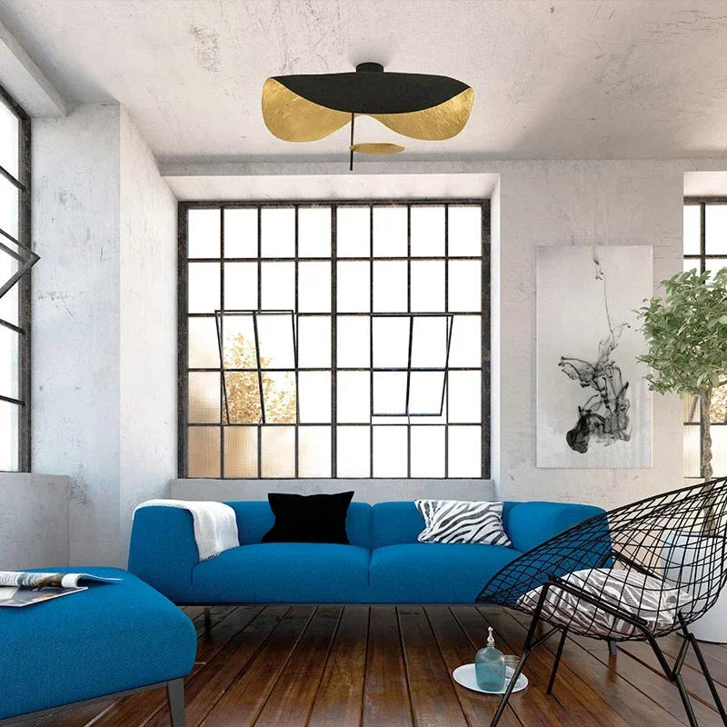 Plafondlamp met golvend metalen scherm LED verlichting warm of koud licht voor woonkamer slaapkamer foyer | Sulvida