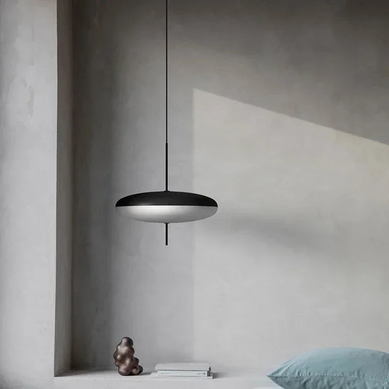 Hanglamp Schotelvorm Noordse Stijl Zwart Wit Geperforeerd Metaal Acryl Verstelbaar Modern Design Eetkamer | Sulvida
