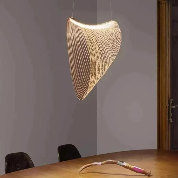 Gevlochten hanglamp bamboe natuurlijk design woonkamer eetkamer slaapkamer sfeerverlichting decoratief | Sulvida