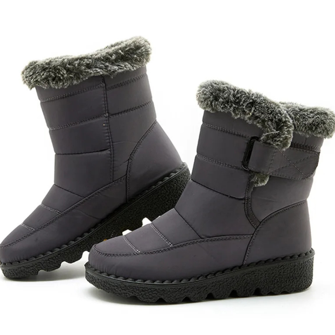 Geïsoleerde Winterlaarzen Dames Waterdicht Warm Gevoerd met Klittenbandsluiting Sneeuwlaarzen Antislip | Sulvida